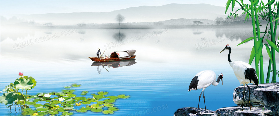 中国风山水背景