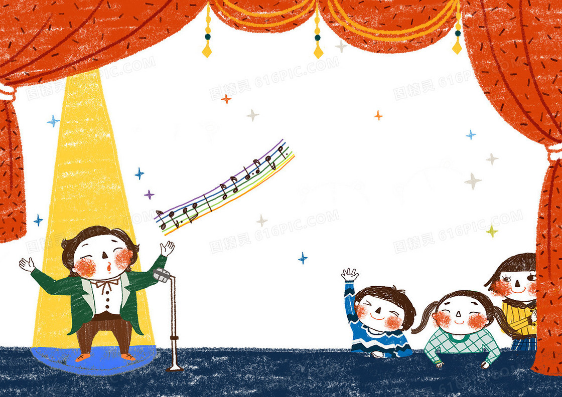 儿童歌唱比赛插画|插画|商业插画|张小嘿 - 原创作品 - 站酷 (ZCOOL)