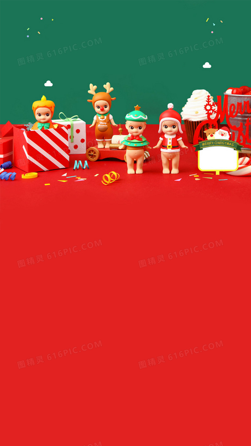 可爱红色圣诞节H5图