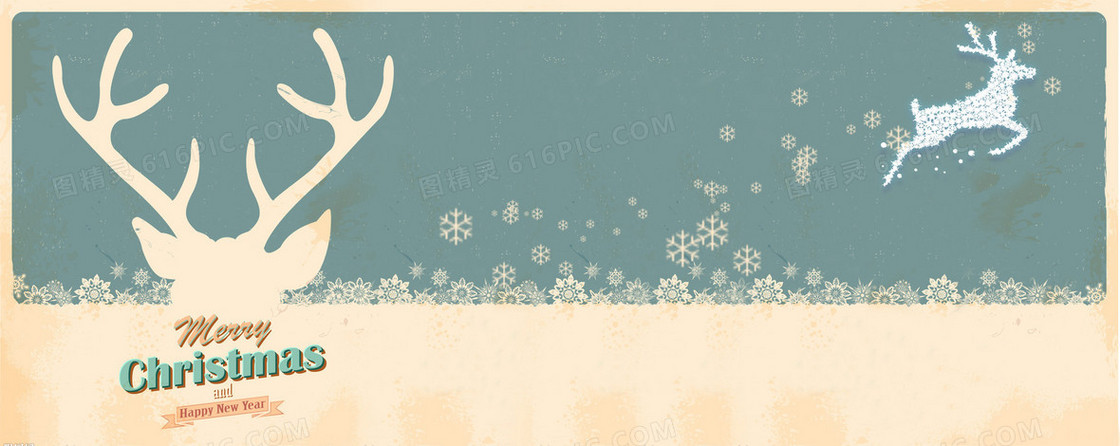 圣诞麋鹿手绘简约纹理背景