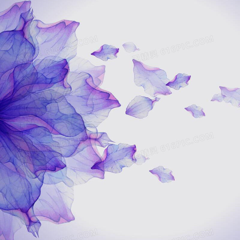 紫色水墨花朵背景图