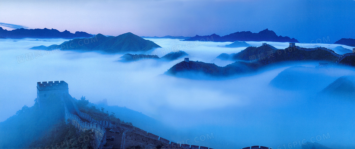 云雾中的长城背景图片下载_6448x2712像素jpg格式_编号15of4drlz_图