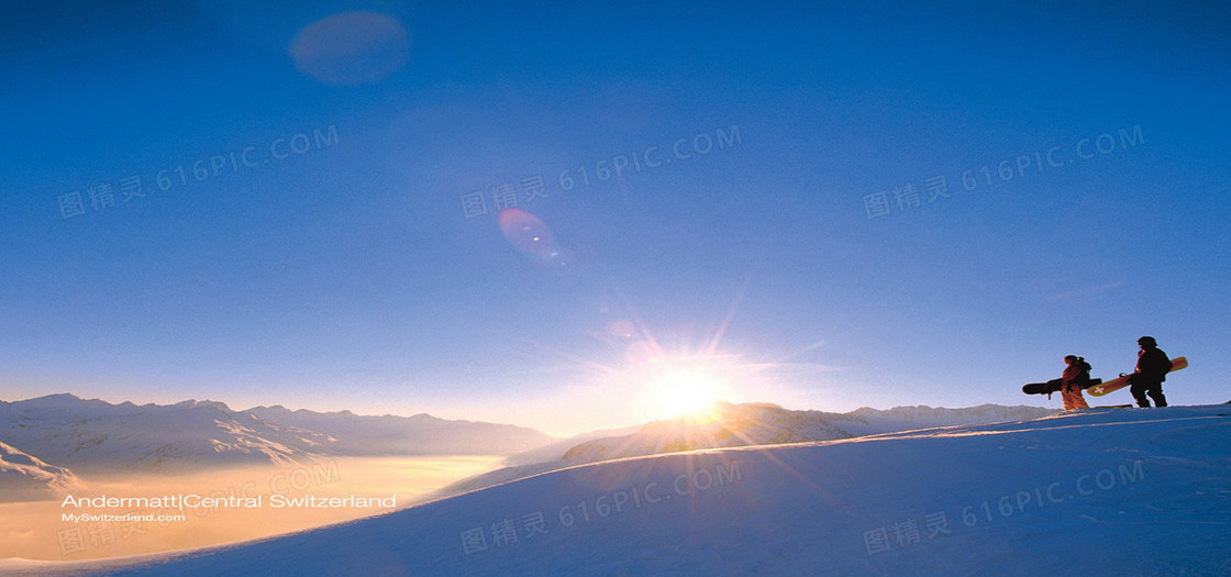 雪上日出