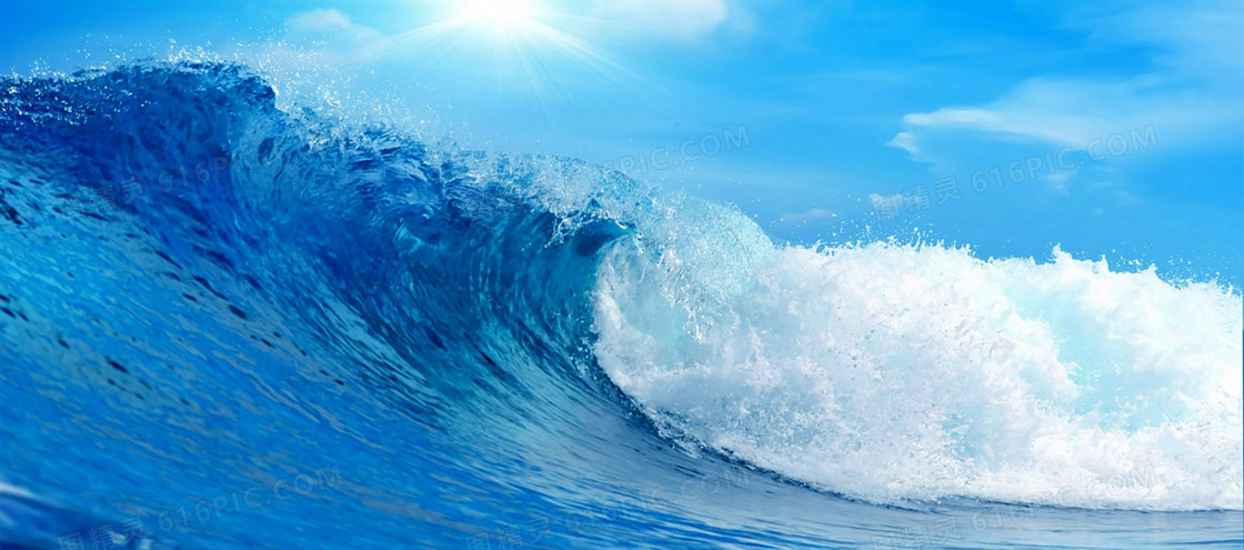 蓝色海洋波浪背景