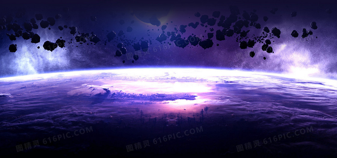 梦幻唯美紫色星空banner