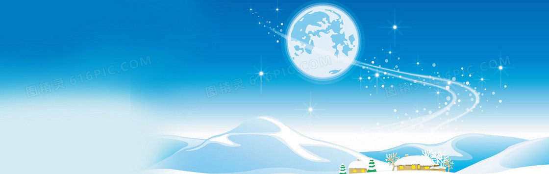  冬天雪景banner创意设计