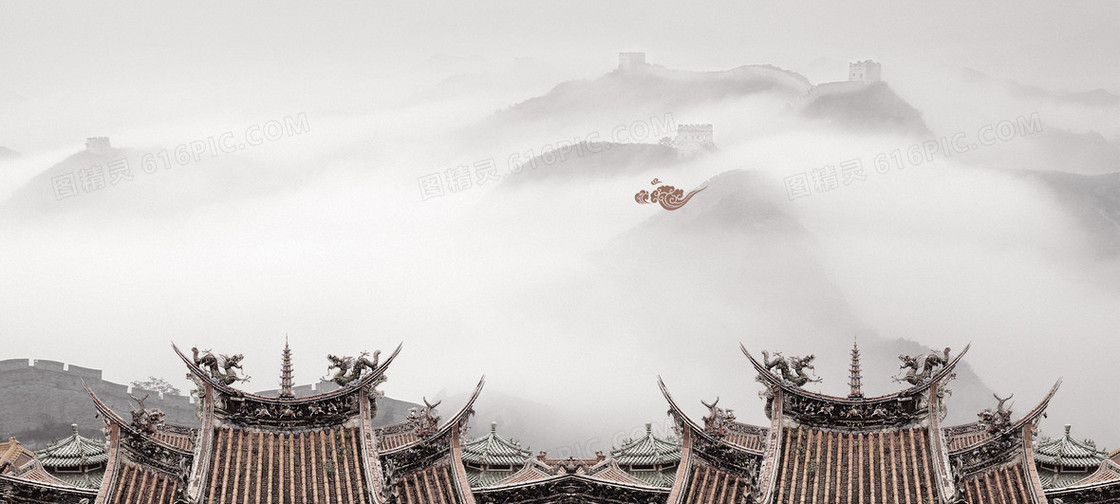 中国古典建筑背景