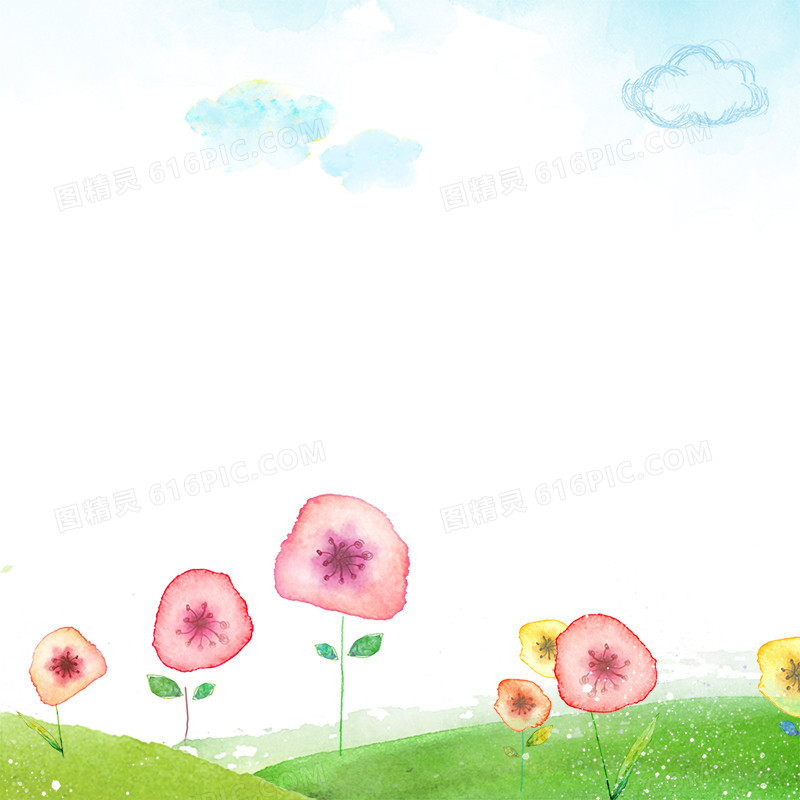 手绘花朵背景