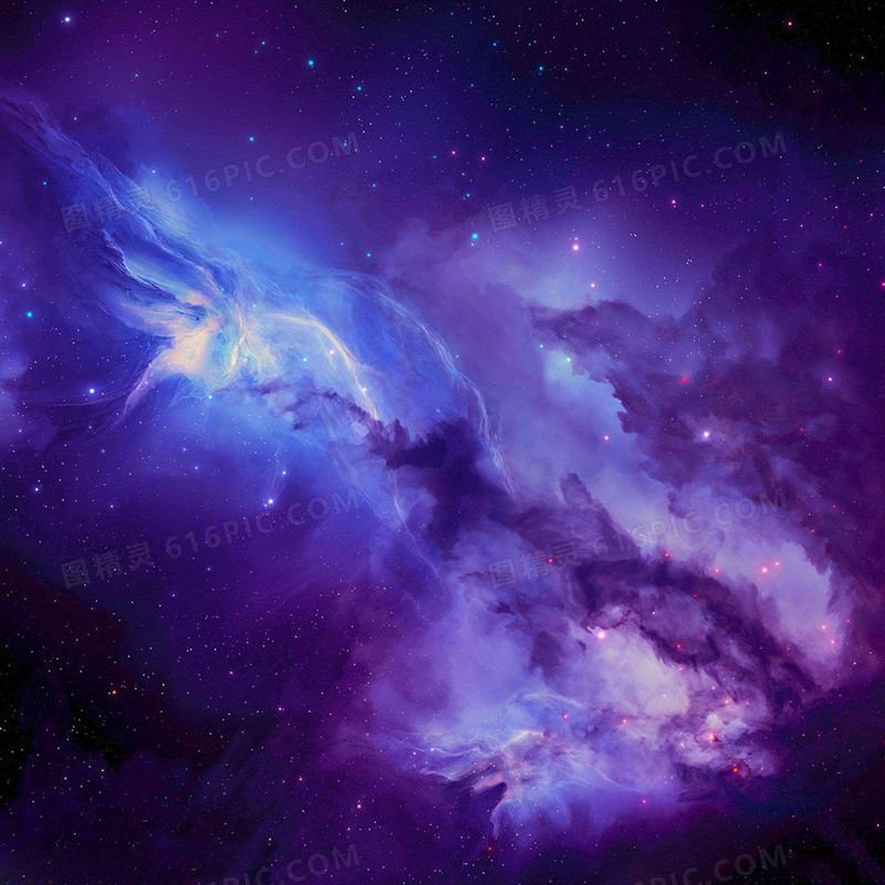 蓝紫色梦幻星云背景