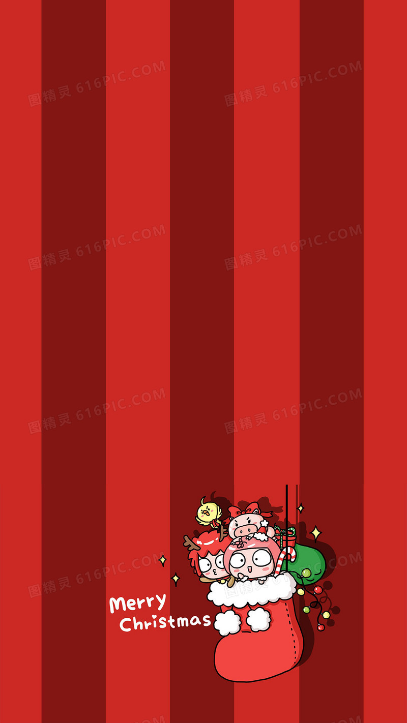 红色圣诞袜H5背景