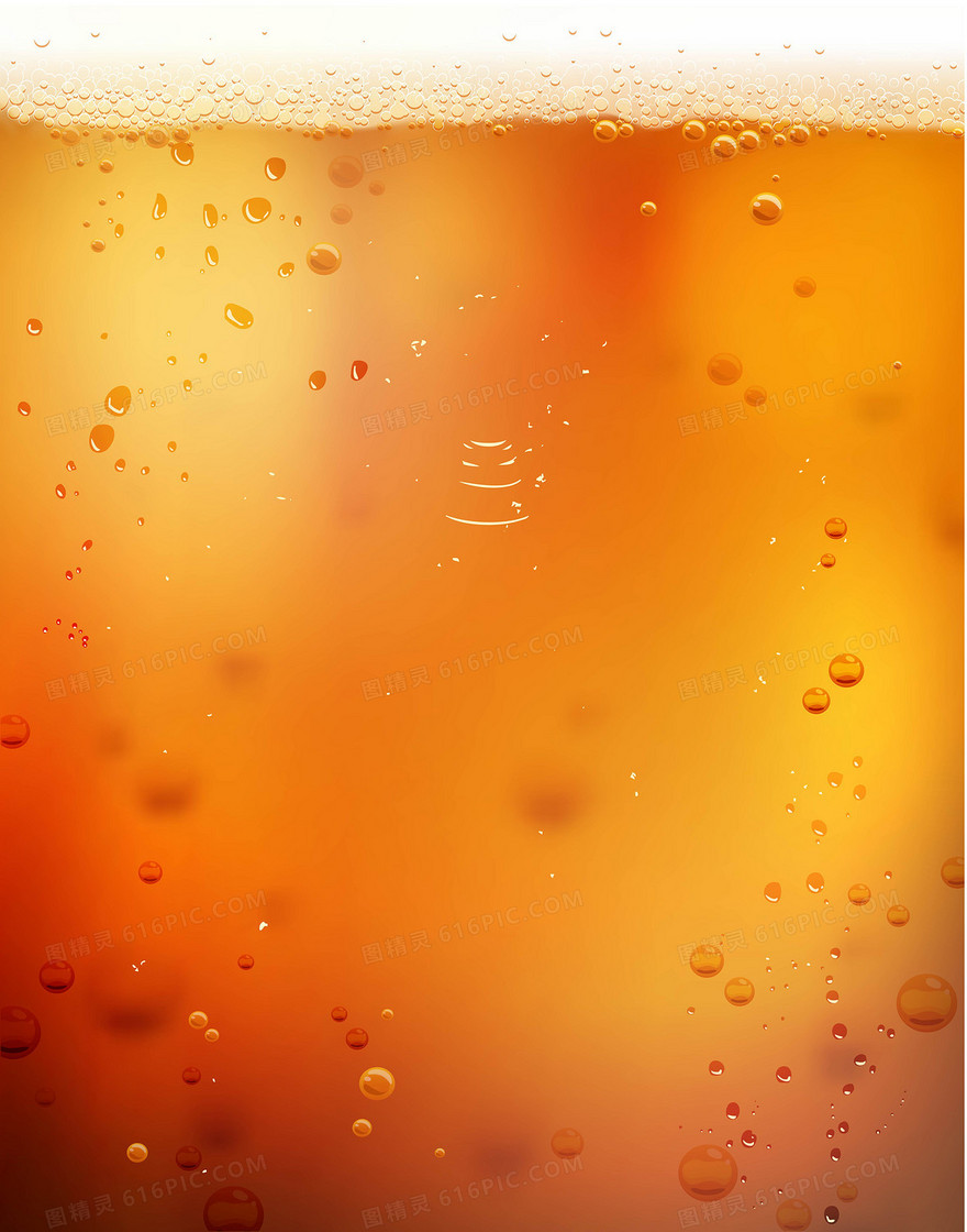 橙色梦幻啤酒背景矢量素材