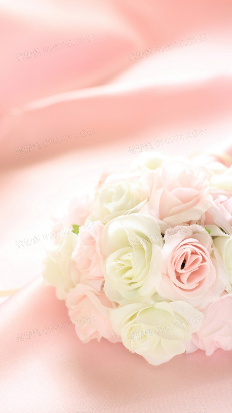 粉色花卉H5背景