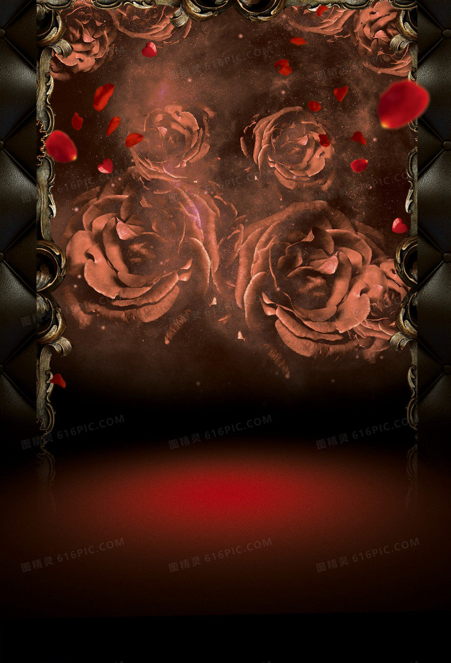 质感玫瑰花海报背景素材