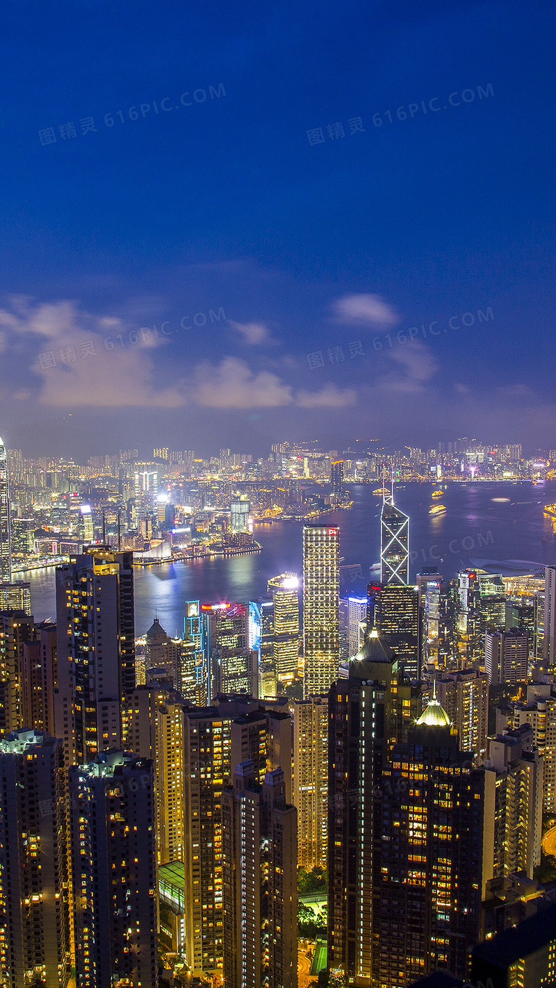 大气香港夜景h5背景