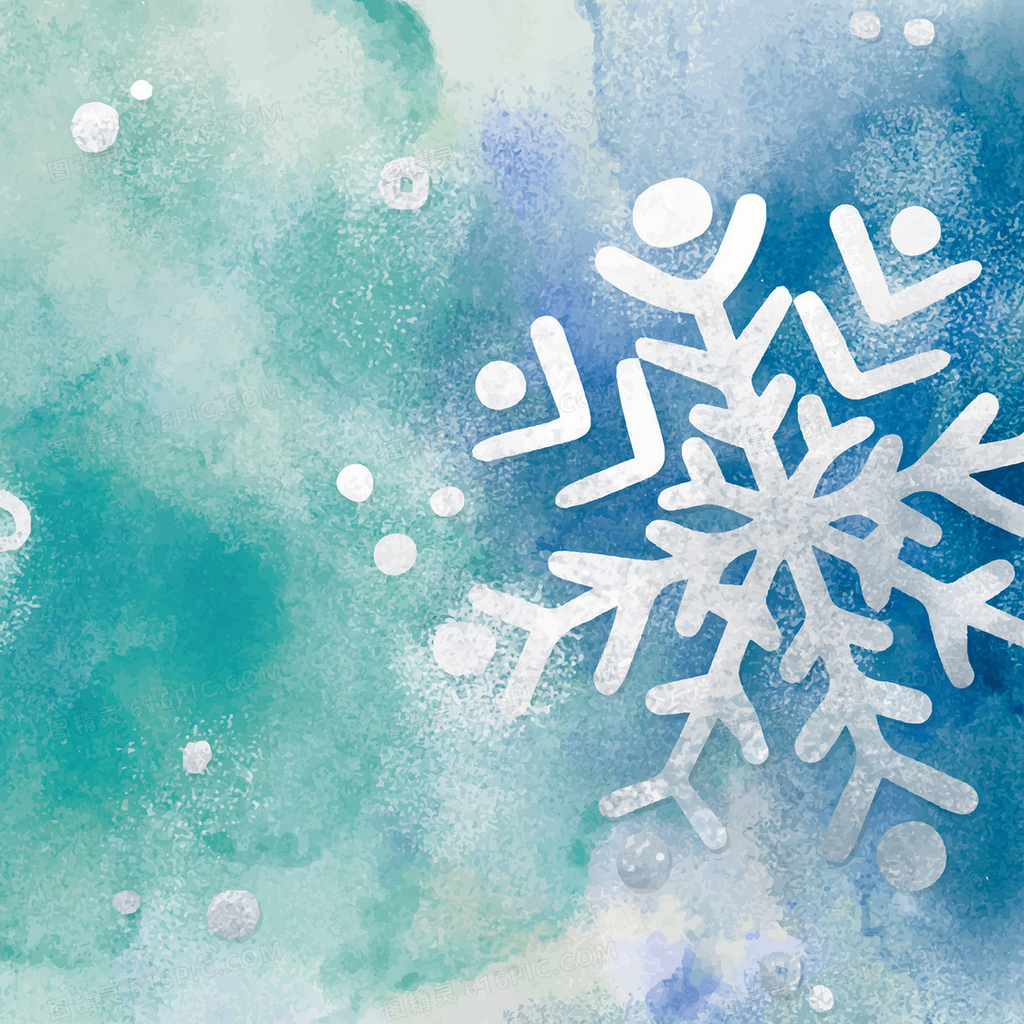 手绘雪花海报背景素材