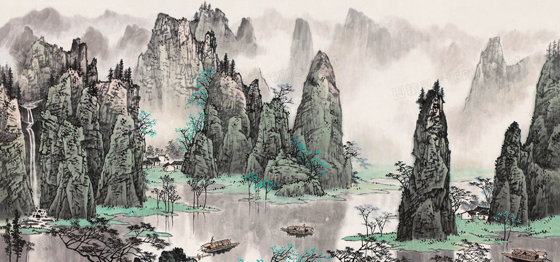 水墨山水风景画