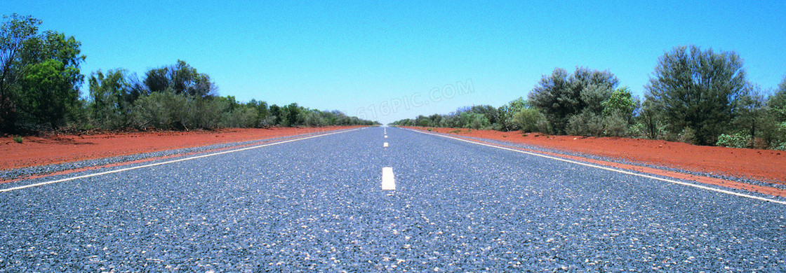 公路上坡路红土背景banner