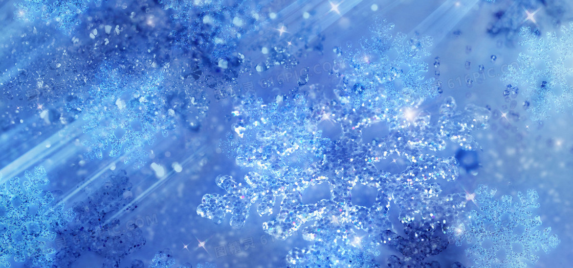 梦幻水晶雪花背景banner