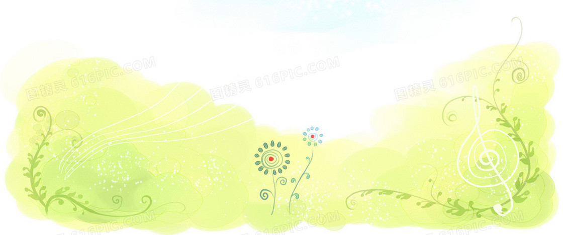 绿色清新花纹背景