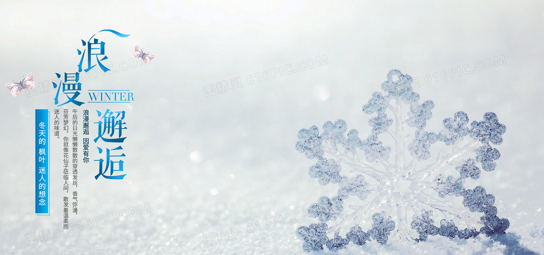 淘宝雪花浪漫背景banner