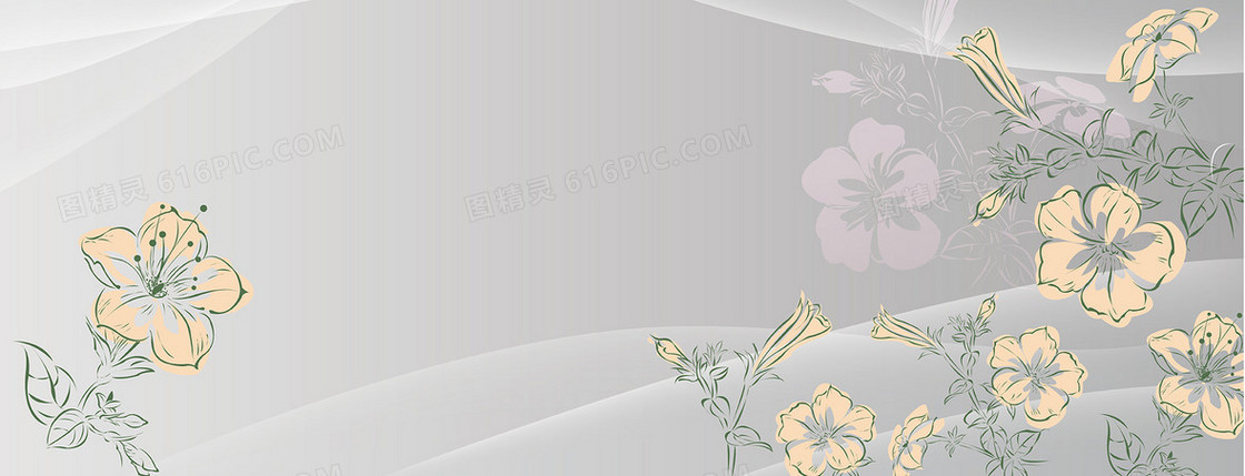 温柔花瓣花朵灰色背景图