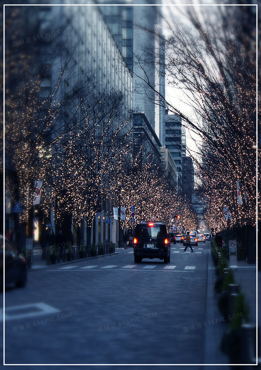 城市街道展板背景