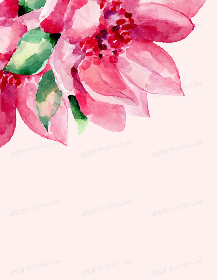 矢量水彩手绘花卉背景素材