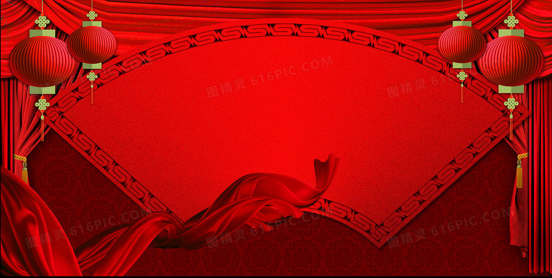 灯笼红色新年节日背景