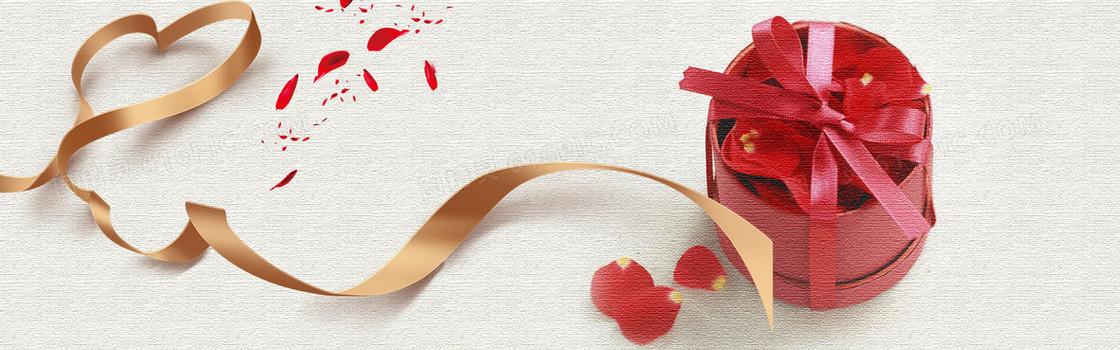 浪漫红色花瓣情人节海报背景