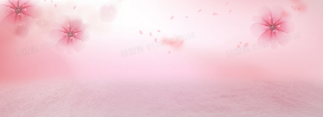 粉色花朵花瓣浪漫情人节电商海报背景