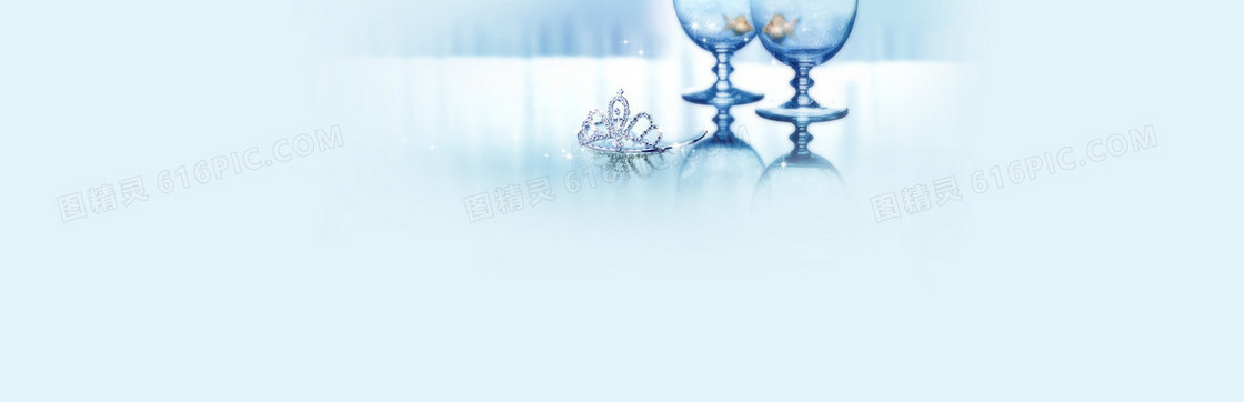 水杯清新皇冠背景banner