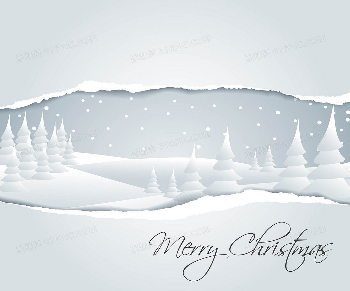 矢量白色雪景圣诞节背景素材