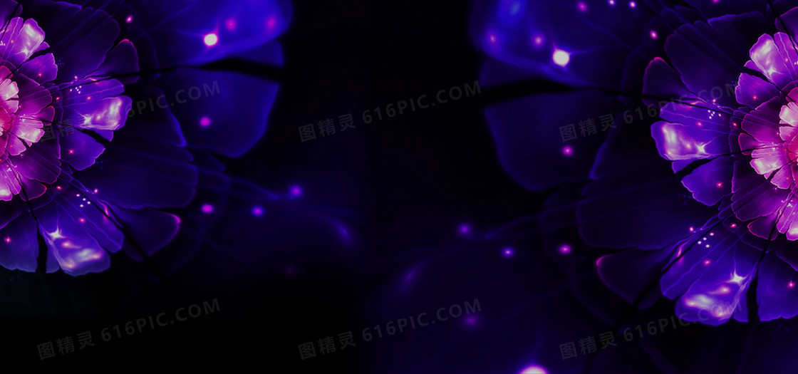 淘宝化妆品时尚梦幻花瓣星空唯美海报