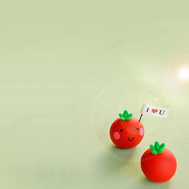 可爱番茄情人节背景图