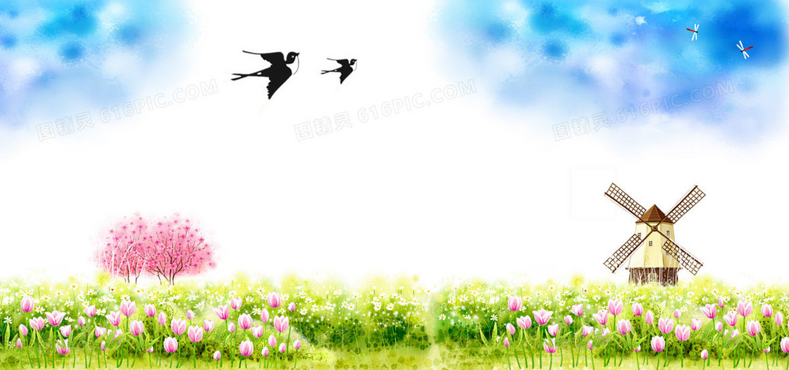 郁金香花海背景