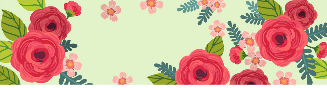 手绘水彩粉红色花卉装饰背景