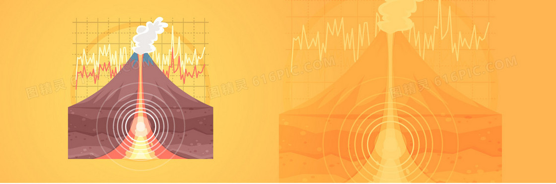 火山爆发背景图