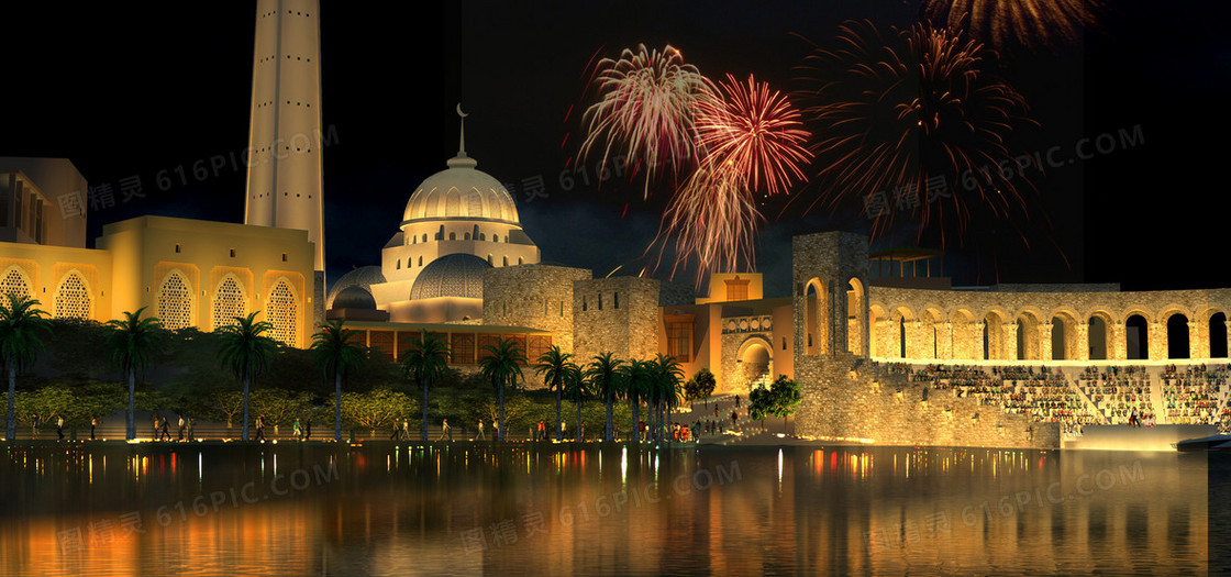 城市建筑夜景banner