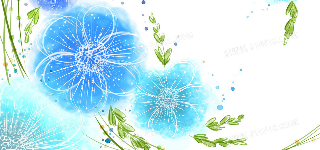 蓝色美丽花朵背景