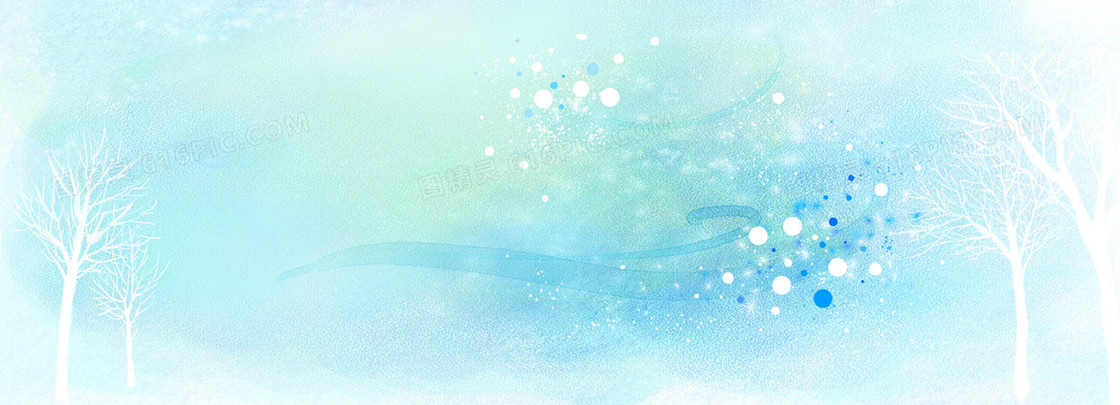 水墨树林清新背景banner