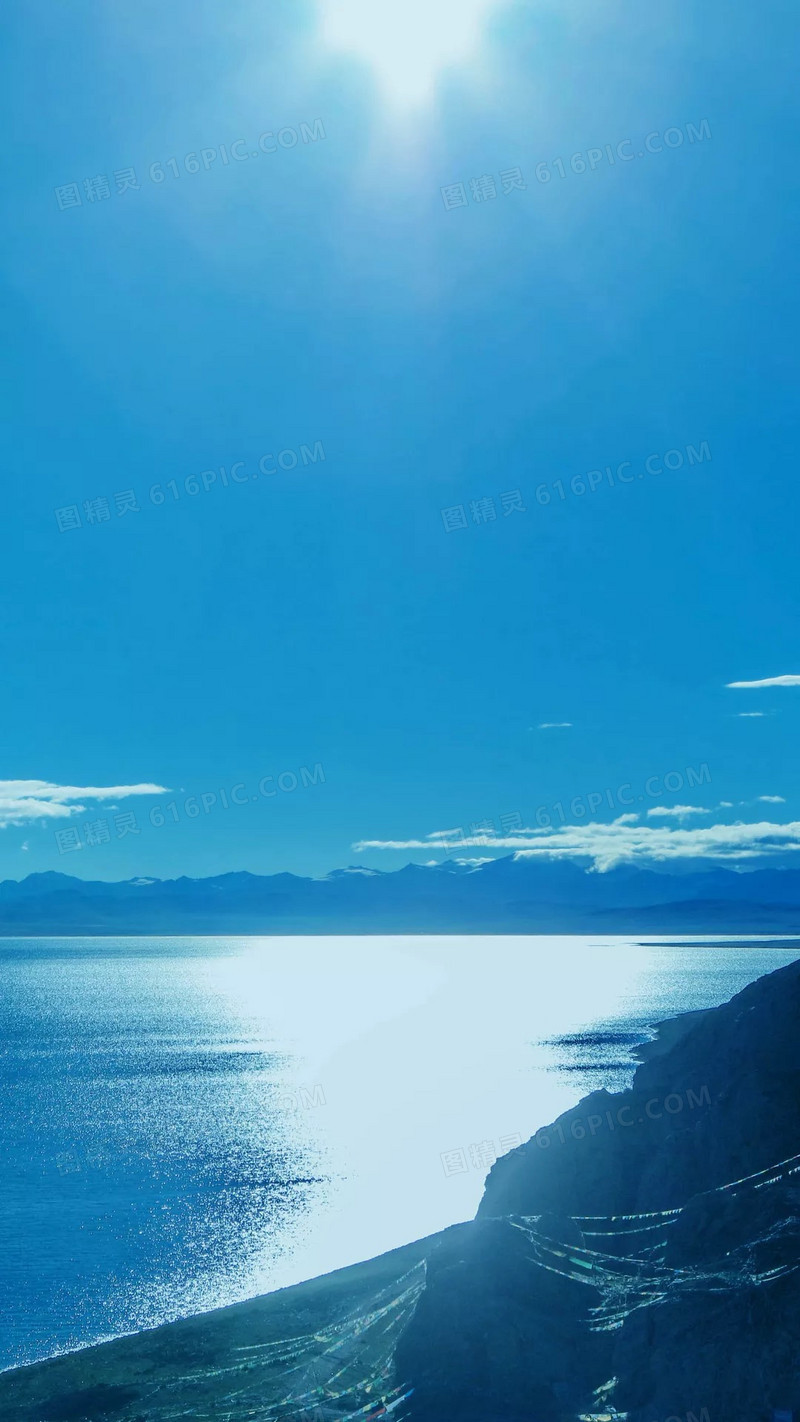 海边蓝色滤镜艺术风景H5背景