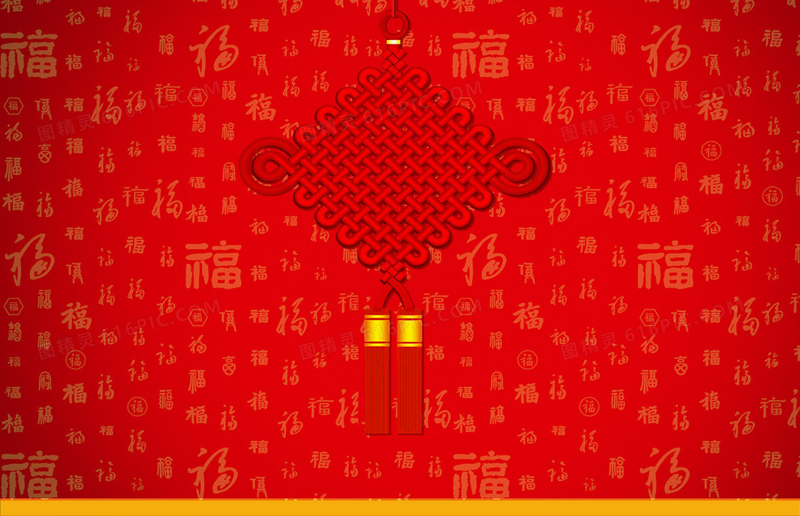 中国结红色新年节日背景