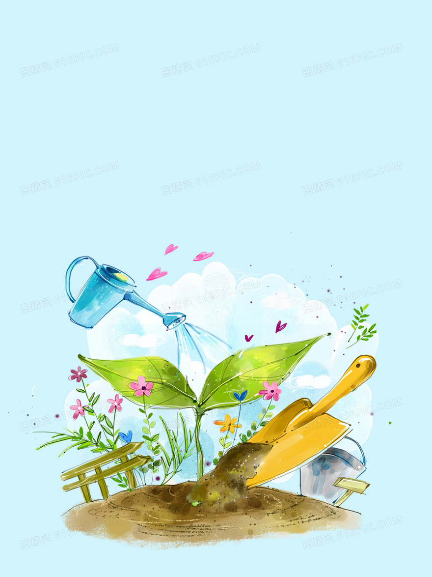 小清新312植树节公益宣传海报背景素材