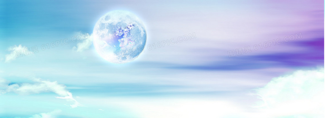 清新梦幻唯美天空月亮背景