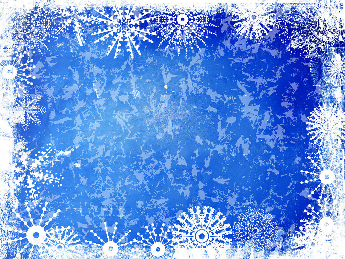 蓝色雪花梦幻背景