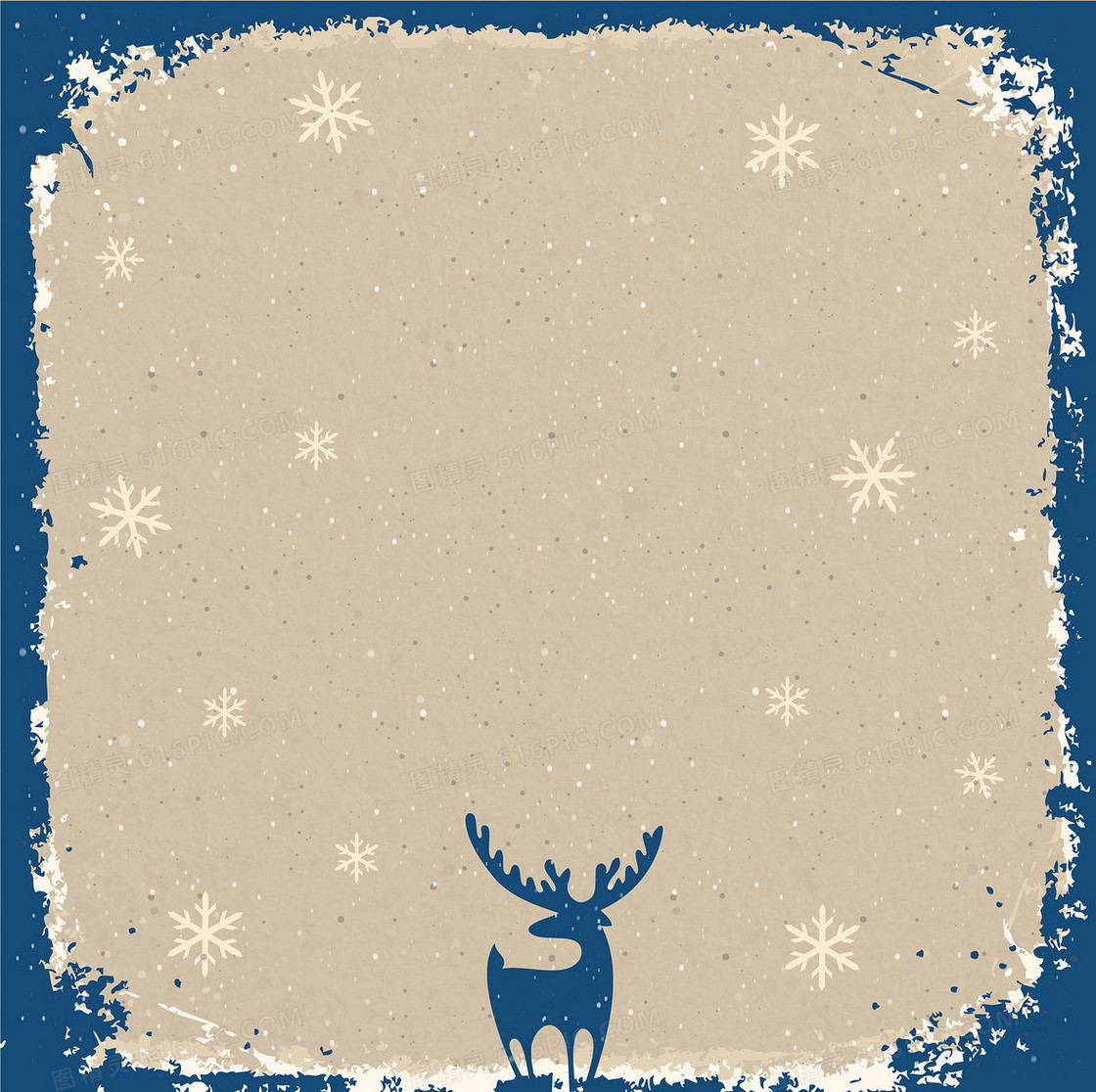 复古圣诞驯鹿海报矢量背景