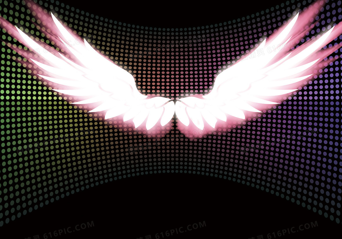 朦胧白色天使的翅膀背景