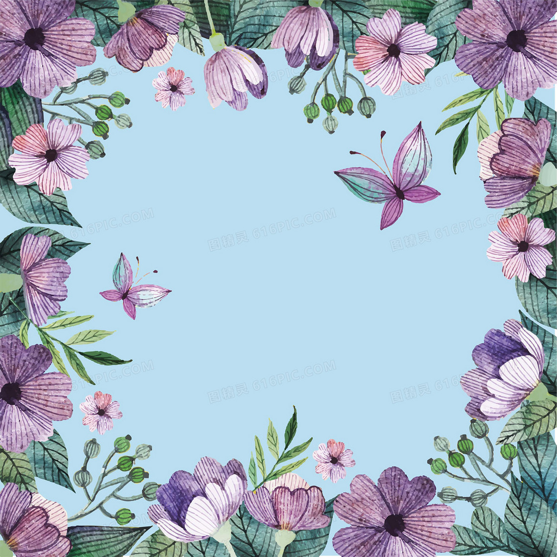 紫色花朵背景图