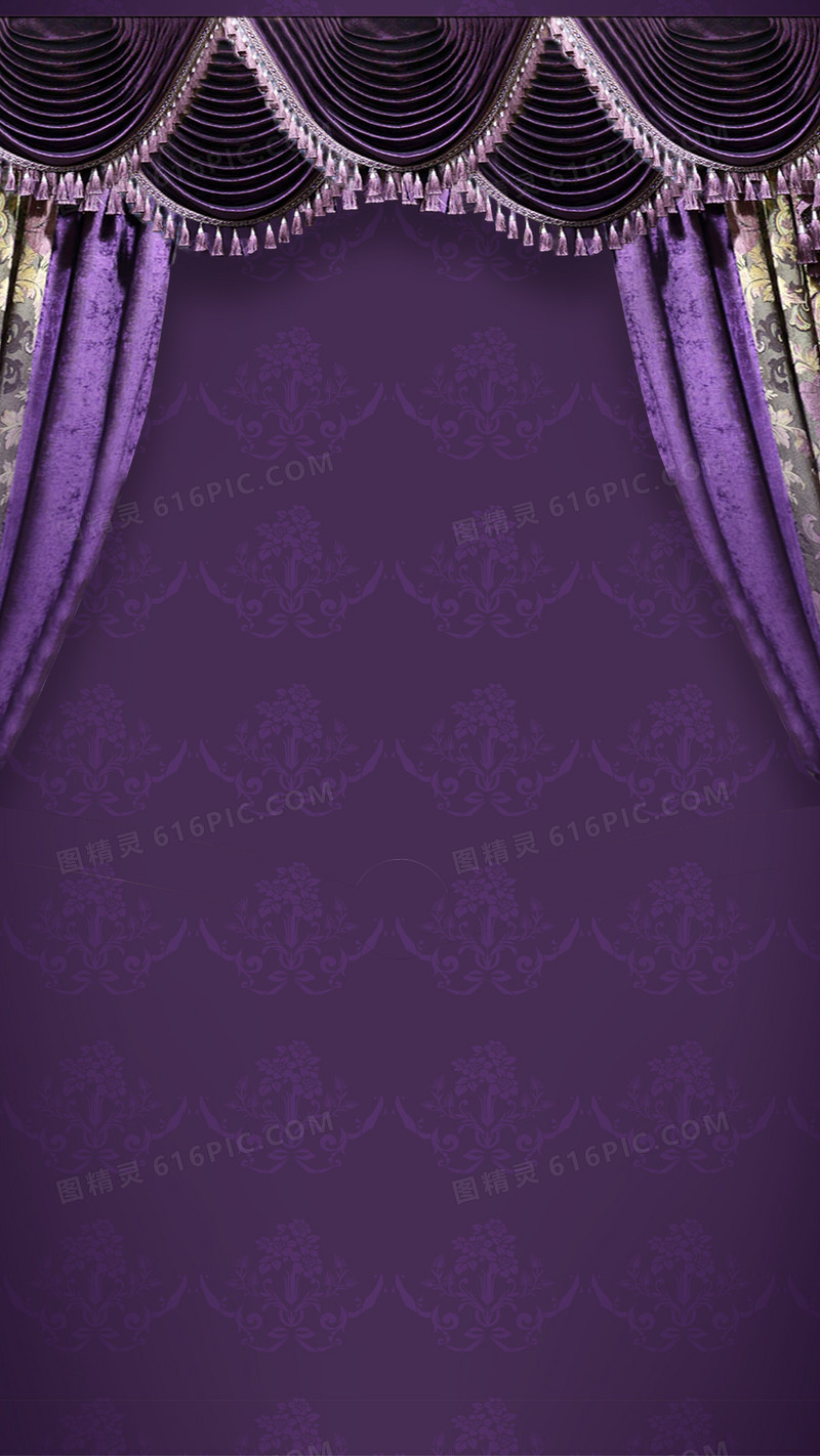 蓝色窗帘梦幻背景