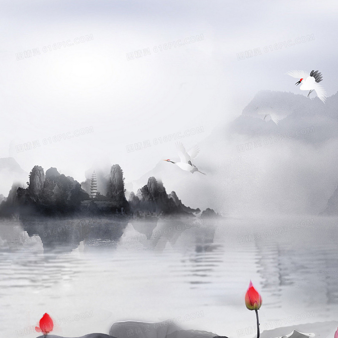 中国风山水背景